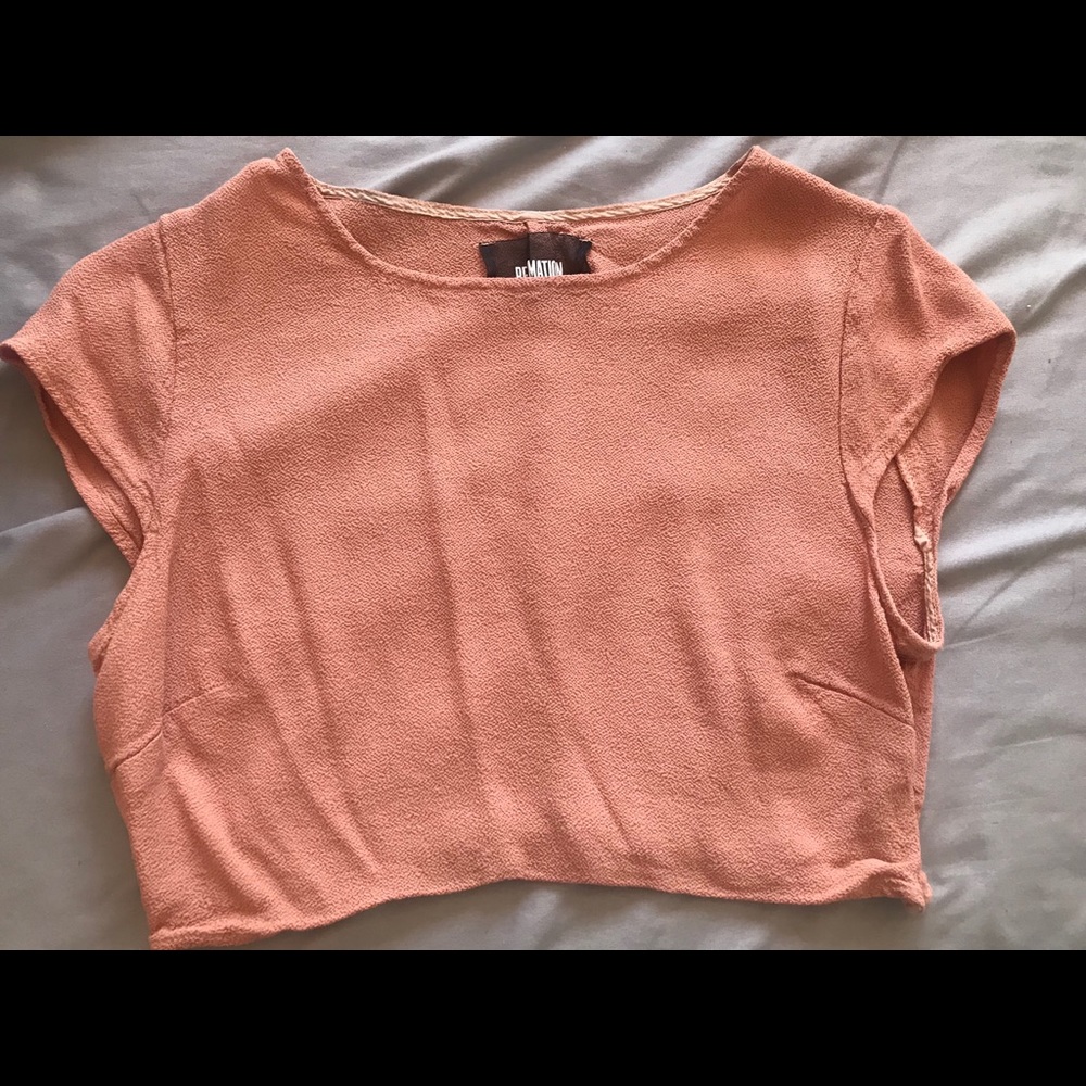 reformation dark salmon colored top size 8
